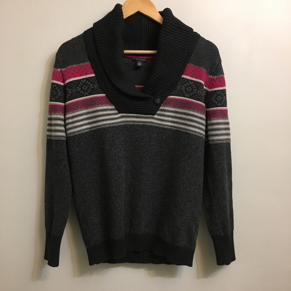 Vintage Tommy Hilfiger gray pink & white